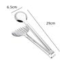 Stainless Steel Silver Hollow Food Tongs Non-Stick Serving Tong Barbecue Bread Clip Kitchen Drain Oil Clamp Cooking Accessories