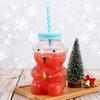Yousheng Bear Glass Sippy Cup with Leak-Proof Lid Straw Cute Bear Glass Mug for Juice Milk Tea Smoothies Creative Bear-themed Drinkware