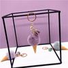 1pc Fashion Cute Mini Ice Cream Key Ring With Tassel Student Fluffy Pom Pom Velvet Plush Keychain For Girls Bag Decoration Gift