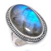 Natural Labradorite Gemstone Handmade 925 Solid Silver Jewelry Ring Size 10 Y0f80