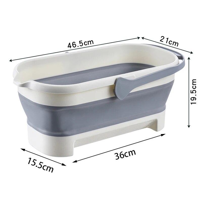 WIKHOSTAR портативное ведро для швабры, складное ведро для кемпинга с ручкой, ведро для рыбалки, компактное складное ведро для умывания