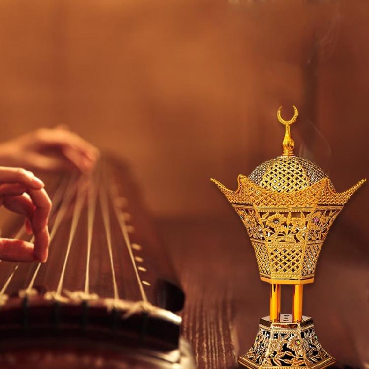 Элегантные Арабские Электрические Благовонницы Золотое Покрытие Улучшает Атмосферу Дома Высокие Температуры