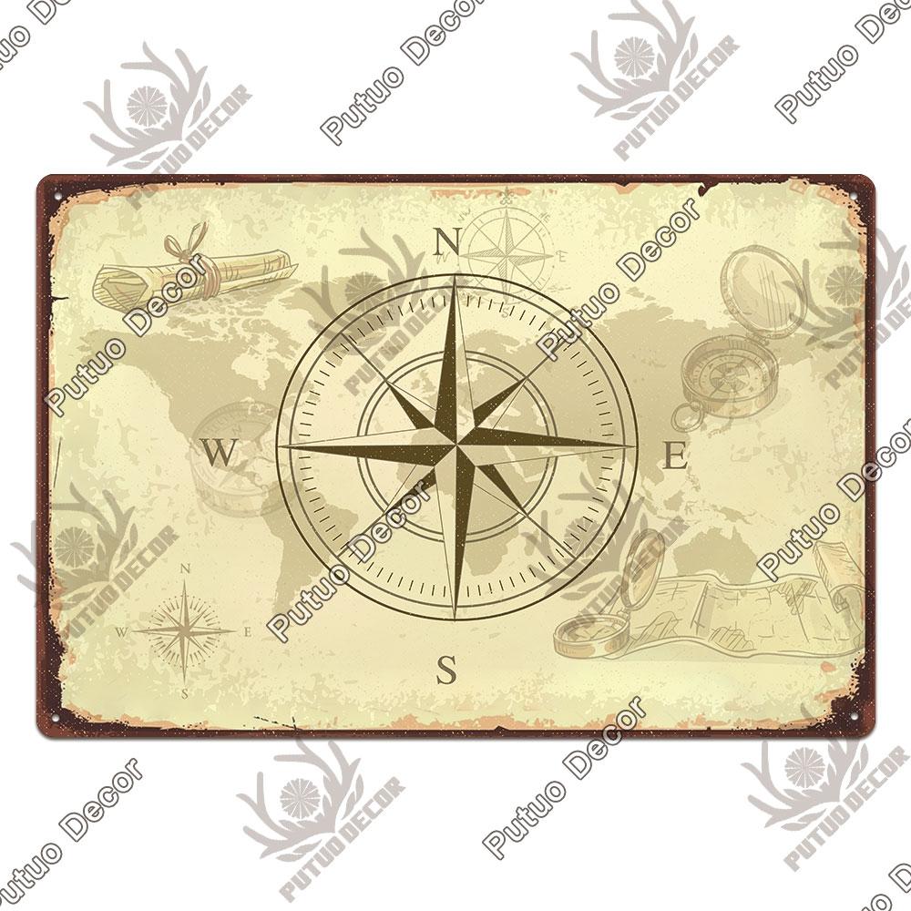 Декор Навигация Жестяной Знак Металлические Знаки Винтаж Морская Мечта Искусство для Пляжа Пляжный Дом Морской Человек Пещера Украшения Стены