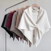Solid Color Triangle Scarf Niche Cashmere Triangular Scarf Women Headscarf Knitted Scarf Multi-Functional Warm Scarf