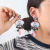 Water Drop Three-dimensional Flower Print Bird Earrings Fringed Women's Fashion Earrings