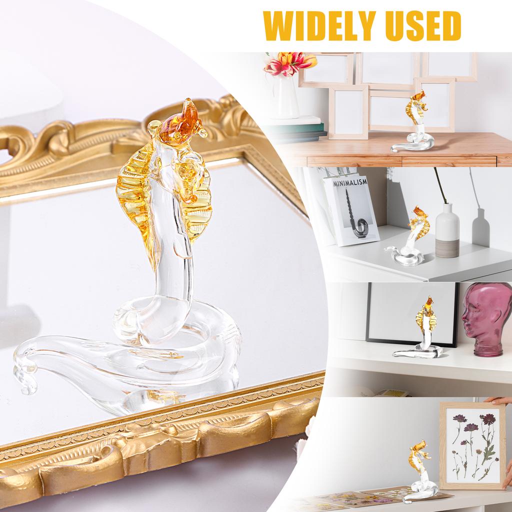 Статуэтка змеи из выдувного стекла, фигурки змей, китайское украшение змеи для дома, счастливый декор фэн-шуй, 4,3 дюйма