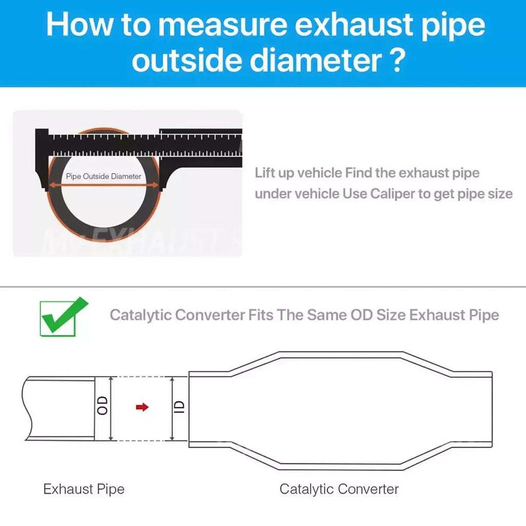 2 Inch/2.5 Inch Outlet 400cells Ceramic Core High Flow Round Catalyst Universal Catalytic Converter Stainless Steel Ceramic Filter
