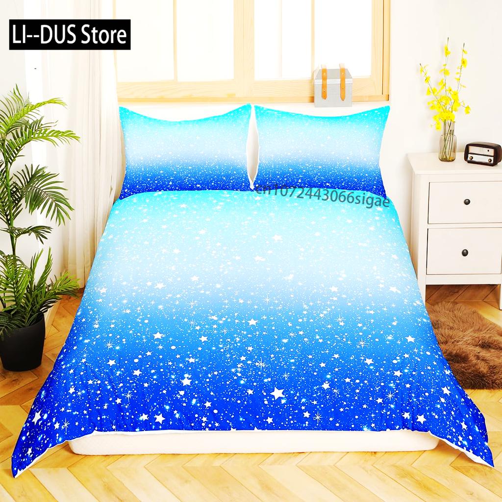 Синий омбре пододеяльник двуспальный размер океан морской синий белый градиент однотонный мягкий комплект постельного белья современный абстрактный арт одеяло покрывало