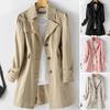 Women's Long Slim Coat Elegant Stylish Single-Breasted Jacket Solid Color Coat for Business or Casual Style
