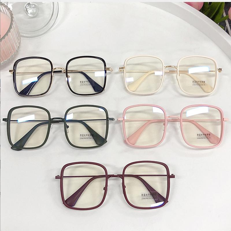 Анти-синие персонализированные антирадиационные женские очки очки без макияжа новые плоские зеркальные трендовые очки уличные фото аксессуары