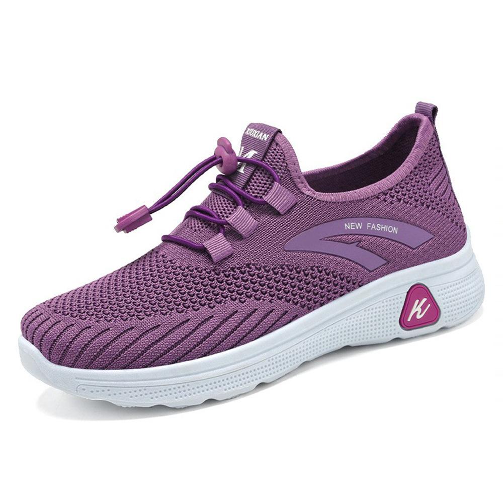 Женская обувь Новые плетеные женские туфли Flying, повседневные туфли на шнуровке для ходьбы, мягкая подошва, удобные туфли для мам