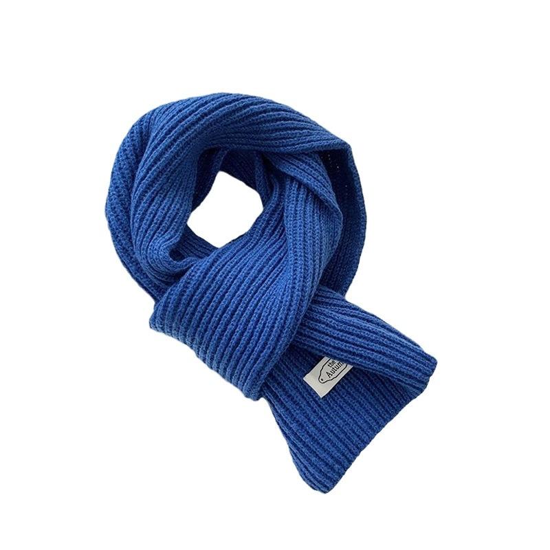 Solid Color Scarf Women's Winter Versatile Knitted Warm and Cold-proof Couple Student Scarf Tide