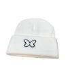 Autumn and Winter Woolen Hat Men's Trendy Outdoor Cycling Protective Ear Cold Hat Showing Face Small Butterfly Embroidered Knitted Hat for Women