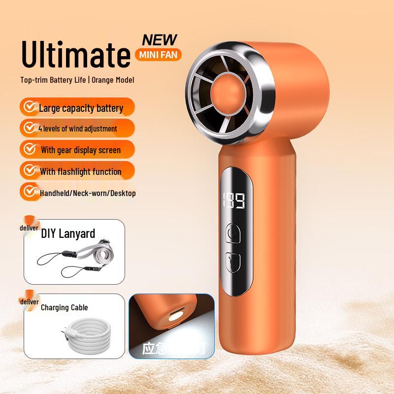 2026 Rechargeable High-Speed Mini Cooling Fan with Digital Display - Portable USB Handheld Ice Pack Fan