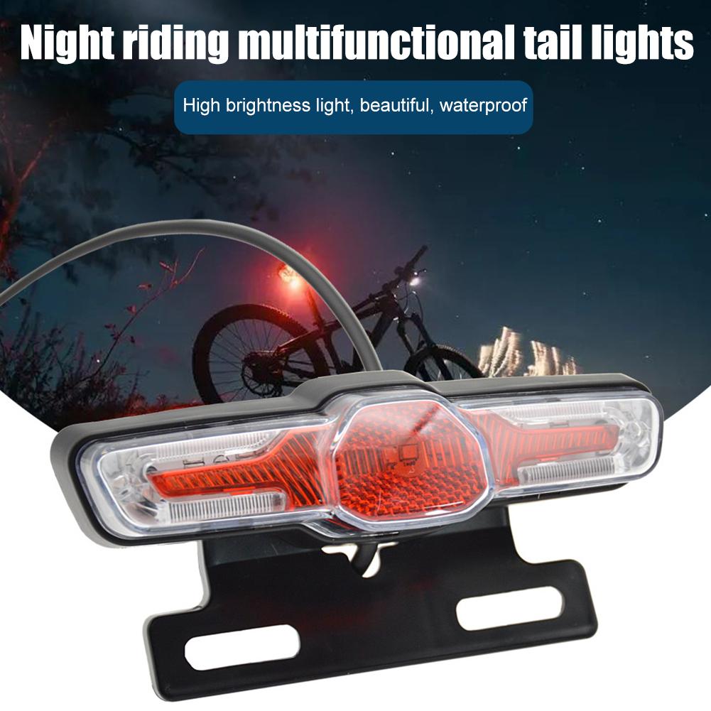 LED Brake Warning Light High-Brightness Electric Bicycle Tail Light Turn Signal Rear Lamp for 36V 48V Electric Bike
