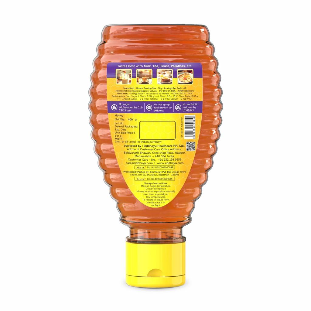 Baidyanath Asli Ayurved Honey Squeezy 400 Gm X 2 Pack Natural Immunity Boost No Sugar Added