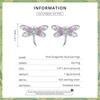 WOSTU 925 Sterling Silver Fine Pink Dragonfly Stud Earrings Insect Animal Ear Studs for Women Original High Quality Jewelry
