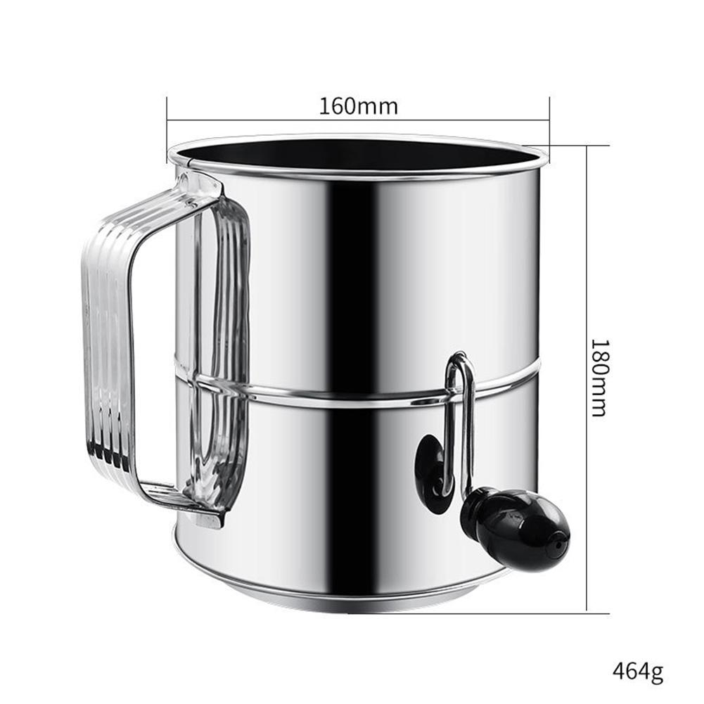 Рассыпающиеся комки Сито для муки из нержавеющей стали Сито для муки из нержавеющей стали Вращающееся перемешивающее кольцо Вместимость Особенности