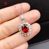 New Style Luxurious Oval Imitation Red Pendant Separation Clavicle Necklace Fine Jewelry For Wedding Engagement