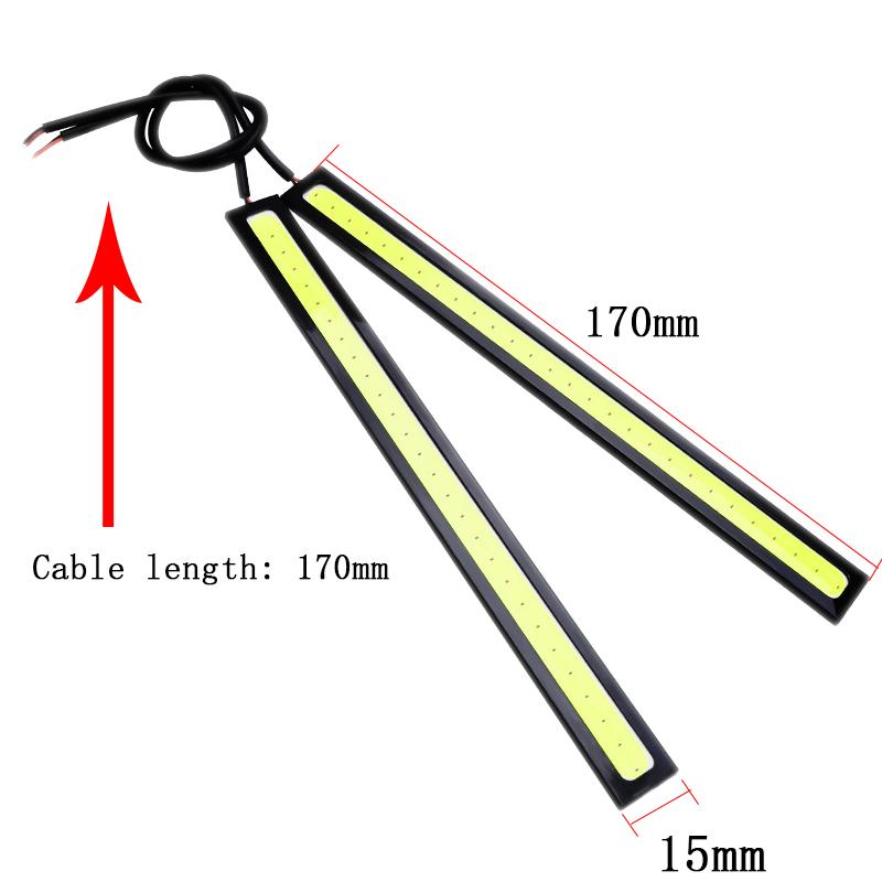2X 17 СМ COB DRL Светодиодные дневные ходовые огни Светодиодные ленты Внешняя атмосферная лампа Автомобильная противотуманная лампа Водонепроницаемая белая красная желтая 12 В