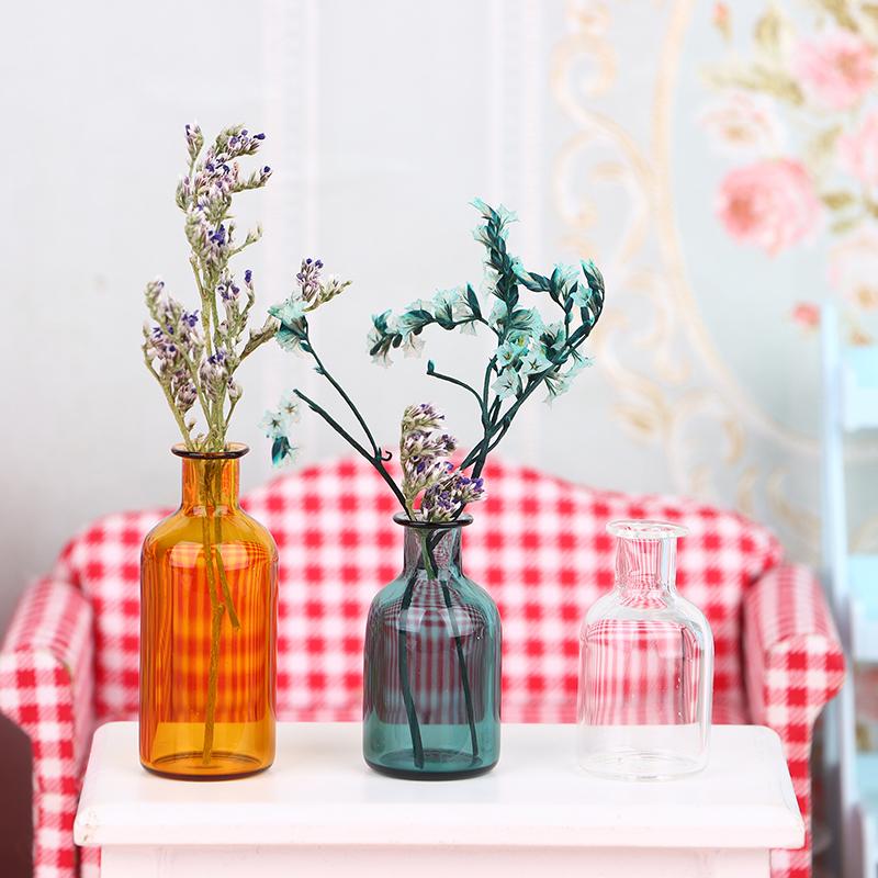 1:12 кукольных мини-стеклянных бутылок с пробковой крышкой для хранения крошечных баночек и флаконов, ваза Decortoy