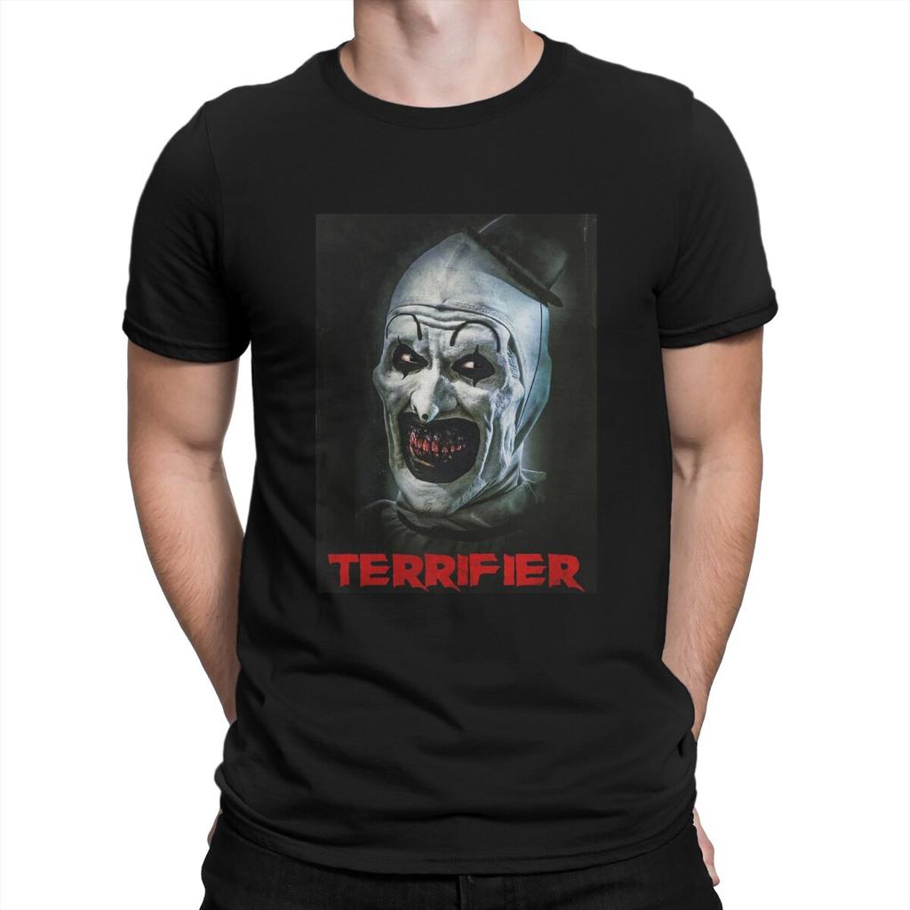 Новинка Футболка Terrifier Medium Horror для мужчин с круглым вырезом из чистого хлопка, страшные футболки с коротким рукавом, уникальная одежда