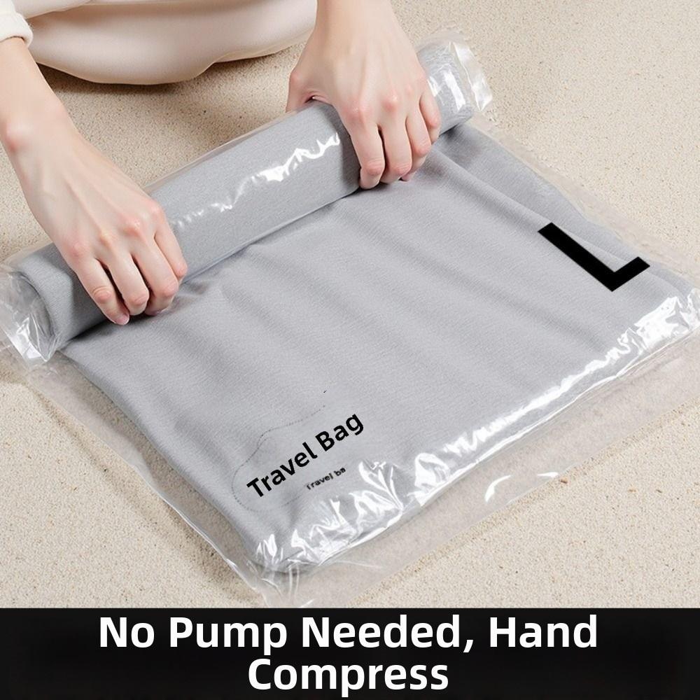 2Pcs Space Saver Hand Roll Vacuum Bags Reusable Luggage Vacuum Storage Bag for Travel