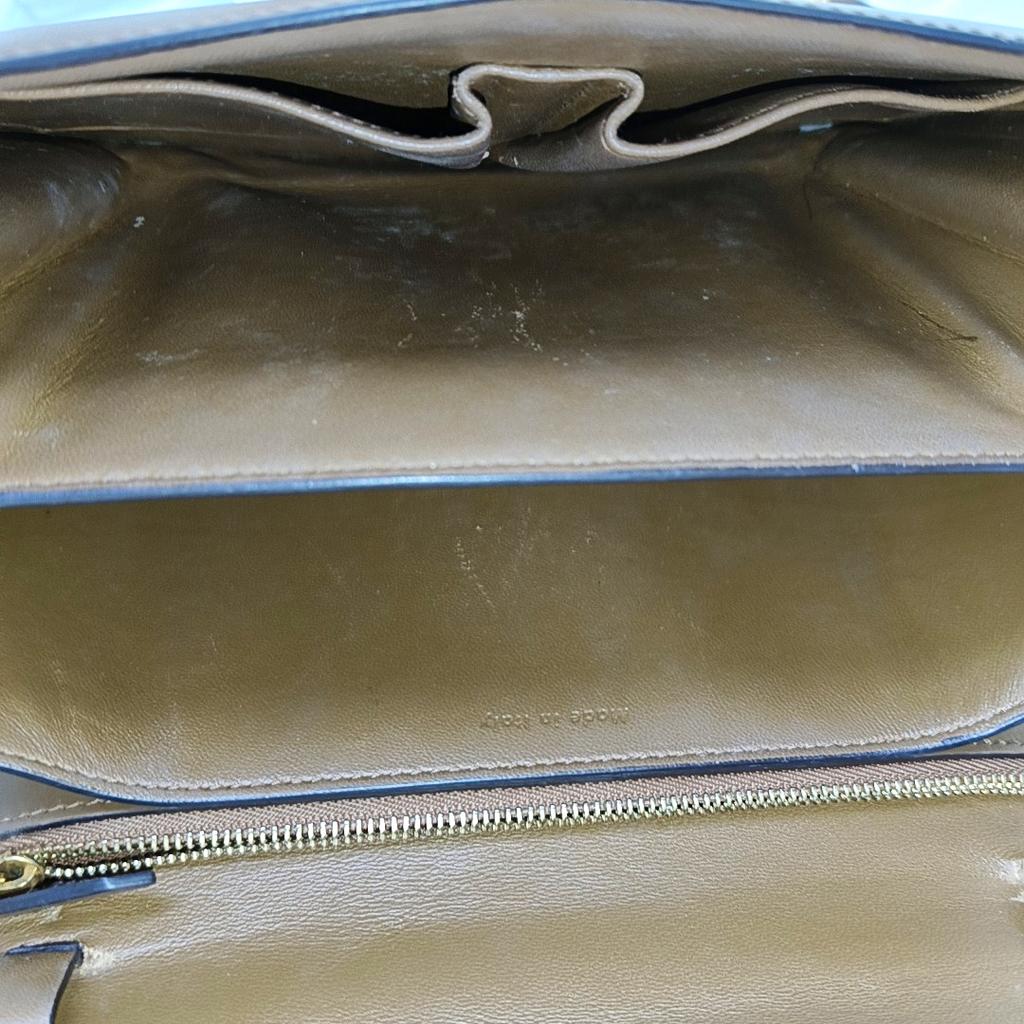 [Pre-Owned] Classic Box Gold Buckle Polished Calfskin Tofu Square Crossbody Shoulder Bag Medium - Fair #1PD4JS8
