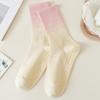 Non-Slip Mid-Calf Socks Gradient Color Sports Dance Socks New Middle Tube Socks  Women