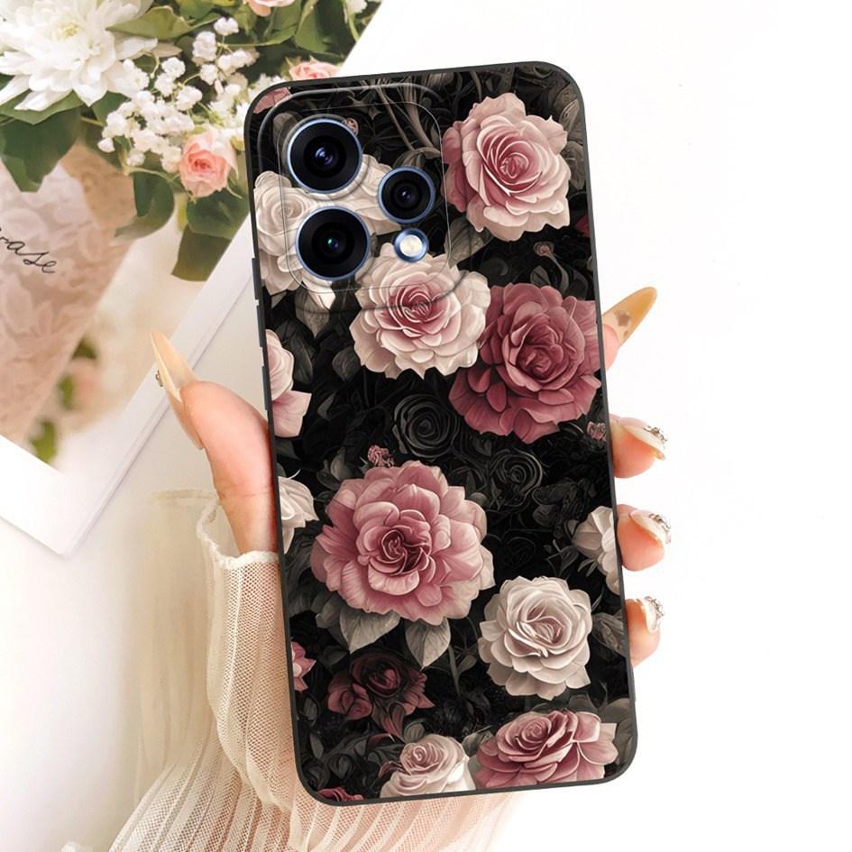 Чехол для OPPO Reno 15 5G Чехол-крышка для Reno 15 Pro CPH2813 CPH2825 Новый стильный цветочный чехол из мягкого силикона для телефона OPPO Reno15 15c