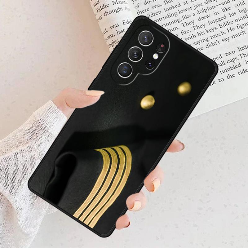Чехол для телефона с эполетом пилота самолета для Samsung Galaxy S23 S21 S20 FE S24 S22 Ultra Note20 S10 S9 S8 Plus A40 A52 A12 A13 A53