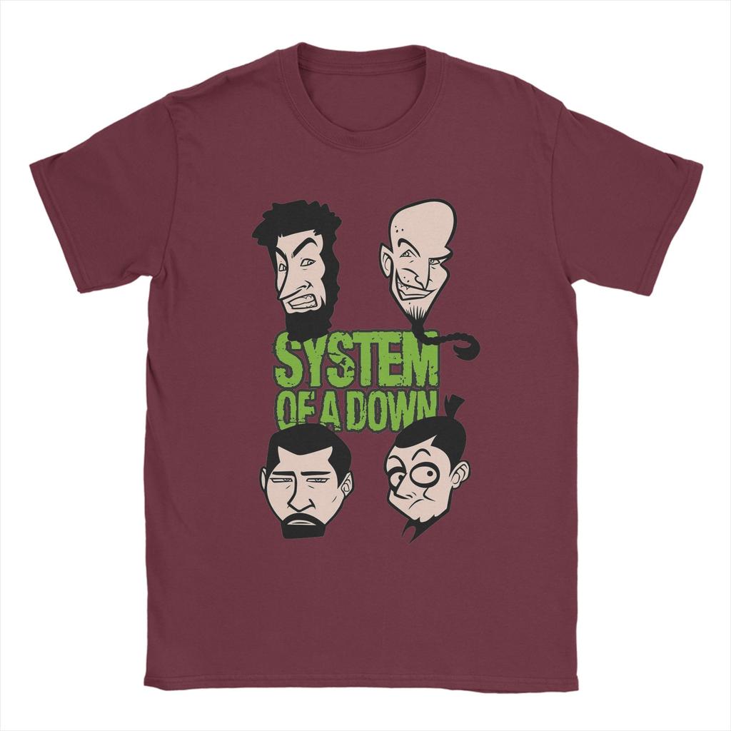 S.O.A.D Зеленая Хэви-метал группа Футболки System Of A Down Одежда из чистого хлопка Мода Футболка с коротким рукавом и круглым вырезом
