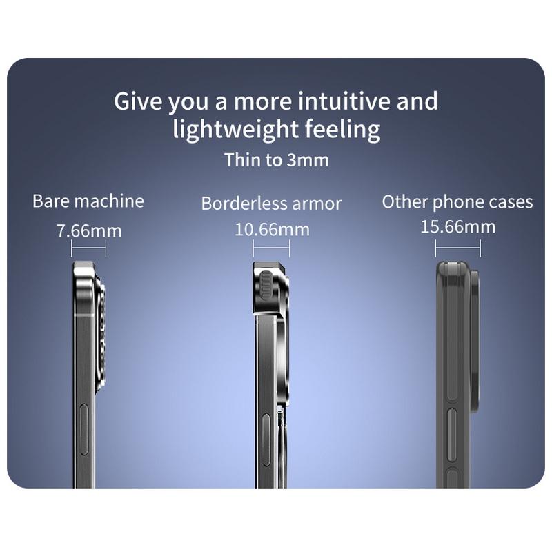 Aluminum Alloy Frameless Heat Dissipation Case For iPhone 17 Pro Max Air 16 15 14 13 Pro Max Wireless Charge Shockproof Magnetic Bracket Bumper Cover