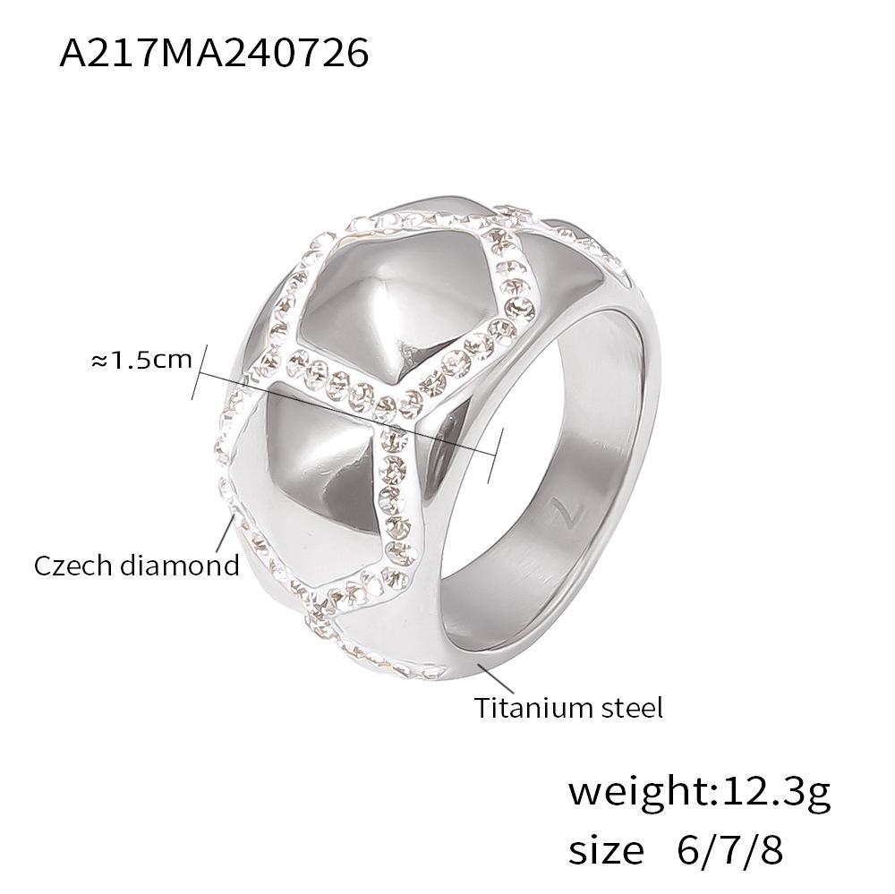 Кольцо Wind Pentagonal Splicing Diamond Set с бриллиантами Niche Light Luxury Design, ювелирные изделия из титановой стали с покрытием из 18-каратного золота