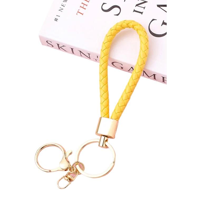 1шт золотой мужской женский брелок для ключей аксессуары кожаный брелок плетеный браслет плетеный ремешок на запястье