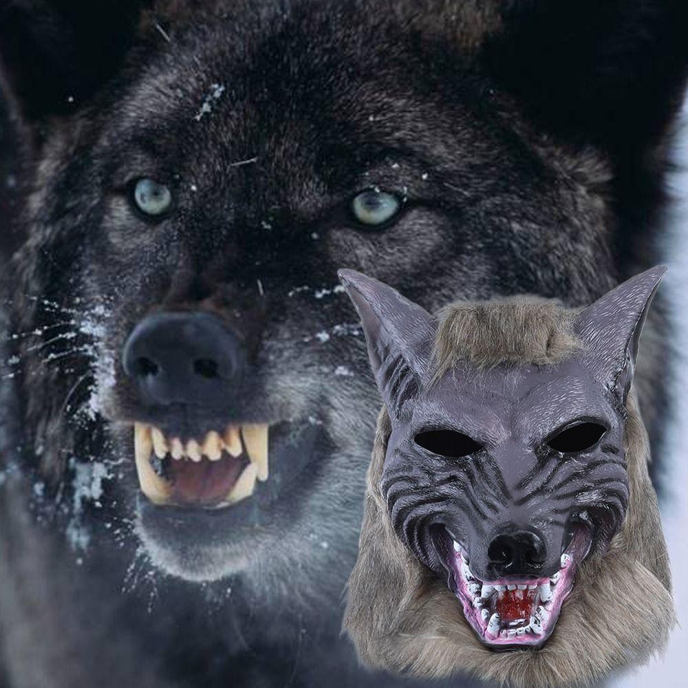 Horror Latex Wolf Head Mask Latex Halloween Wolf Costume Cosplay Ghost Festival