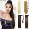 20 Inch Silky Straight Synthetic Clip In Drawstring Ponytail Hairpieces for Women Hair Extension