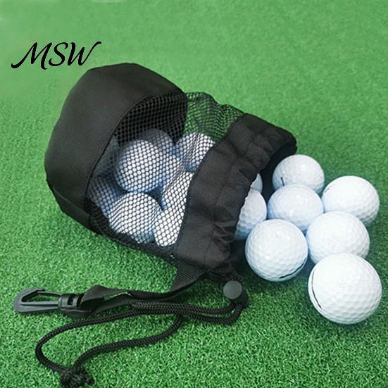 Portable Golf Ball Bag Storage Bag, Drawstring Mesh Pouch for Accessory, Gear Holder Organizer, Gift Men Women Golfer