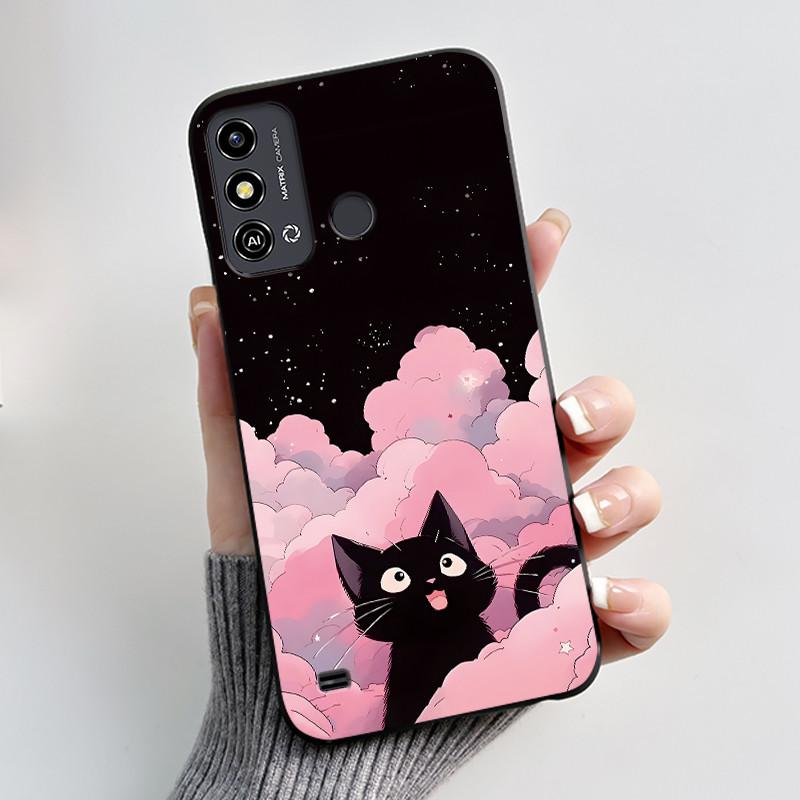 Чехол для ZTE Blade A53 Чехол для телефона ZTE Blade A53 Pro Задняя крышка Силиконовый Мягкий Черный ТПУ Роскошный Милый Любовь Кролик Забавный Бампер Защитный корпус