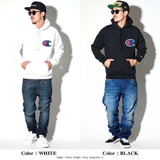Толстовка с капюшоном Brushed Back Street Big C Logo Embroidery Sagara Patch Hooded Sweatshirt Navy S [Champion] C3-E127 Men's