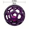1Pc Geometric Patterned Durable Chew Toy for All Breed Size-Thermoplastic Rubber Cleaning Rubber Ball with Built-in Bell