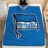 Hertha BSC Berlin Printed Flannel Blanket, soft throw for bedroom sofa, washable,soccer fan merchandise, great gift.