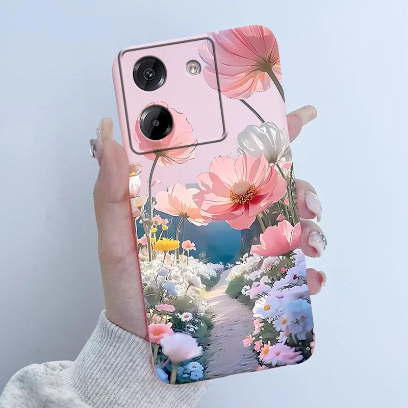 Чехол для телефона Xiaomi Poco M7 Pro 5G, модный дизайн 'Цветочная девушка', мягкий силикон TPU, задняя крышка для Poco M 7 Pro M7Pro 5g
