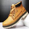 Мужские ботинки с высоким голенищем больших размеров, осенне-зимние, мужские кожаные ботинки, британские ботинки, мужские повседневные рабочие ботинки, ботинки с высоким голенищем из замши