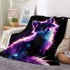 1Pc Galactic Fox Fantasy Blanket Soft And Comfortable Casual Warm Camping Travel Christmas Halloween Xmas Gift M924635
