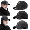 Autumn and Winter Warm Autumn and Winter Men's Outdoor Cold-proof Ear Protection Baseball Cap Casual Plus Velvet Thickened Baseball Hat Dad