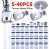 5-40PCS Faucet Water Filter Element Remove Chlorine Water Purifier Filter Dual Cartridge PP Cotton Water Filter Unit for Kitchen Bath Shower Tap