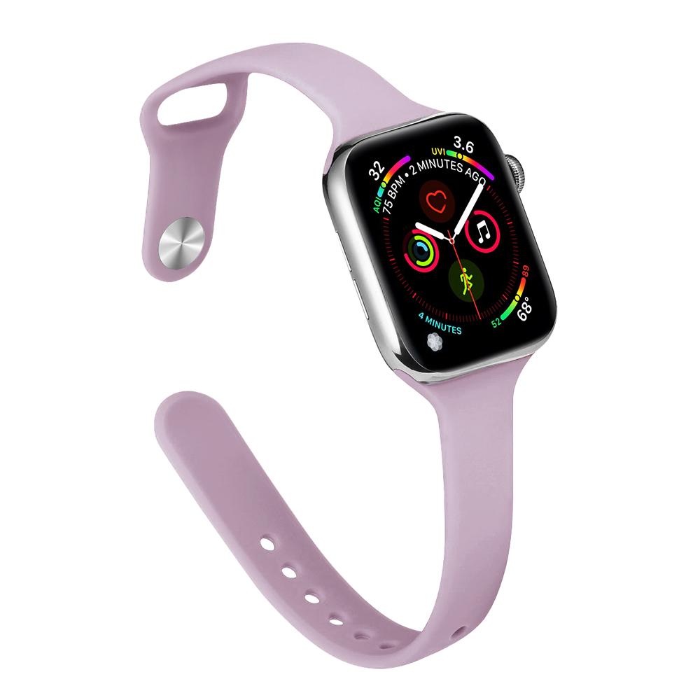 Ремешок для Apple Watch Band 40 мм, 44 мм, 45 мм, 41 мм, 38 мм, 42 мм, спортивный тонкий силиконовый браслет correa iWatch Series 8 Ultra 2 SE 7 6 3 9