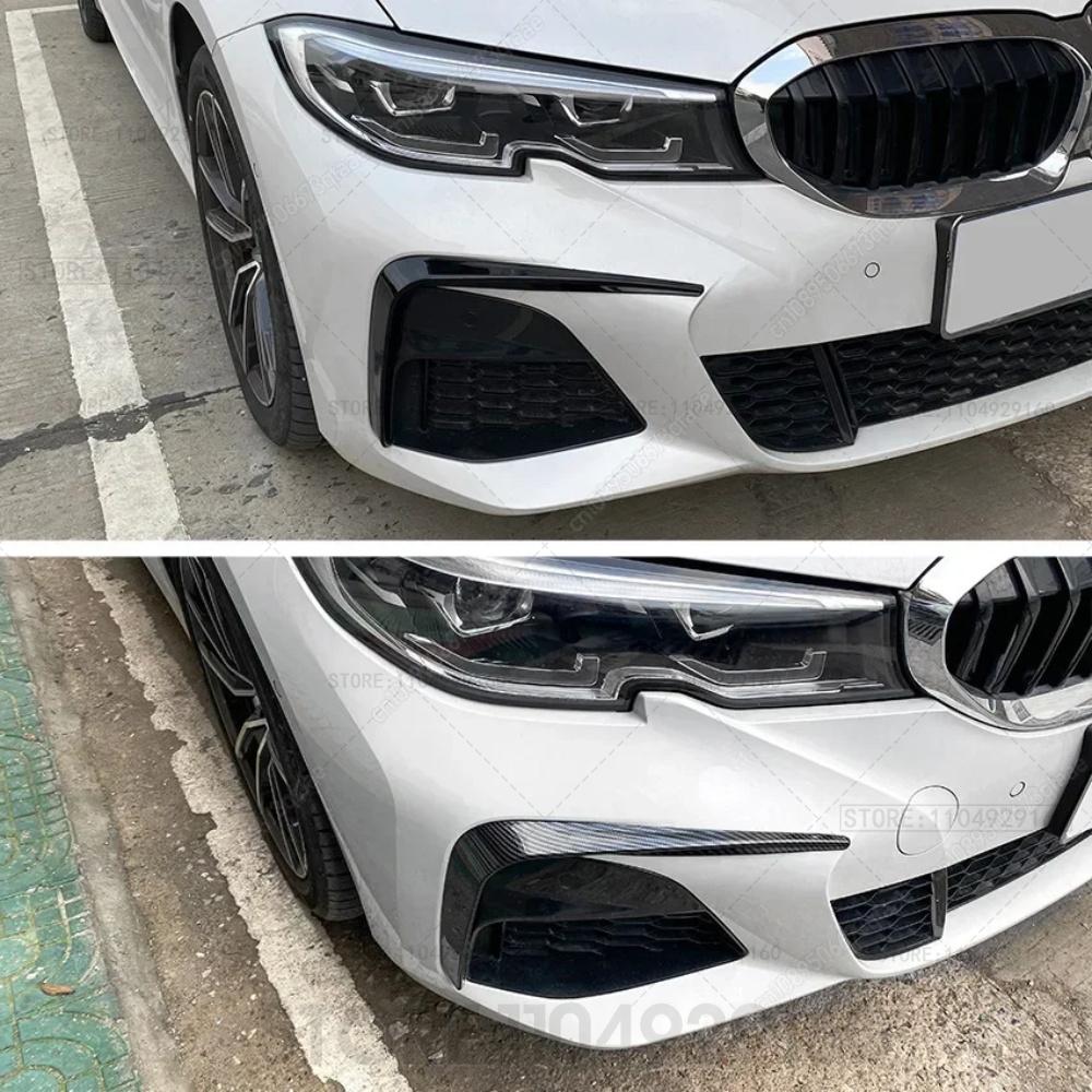 For 2019-2022 BMW G20 M Sport Front Bumper Lip Spoiler Fog Lamp Cover Trim 318i 320i 325i 330i 330d Front Wind Blade Kit Tuning