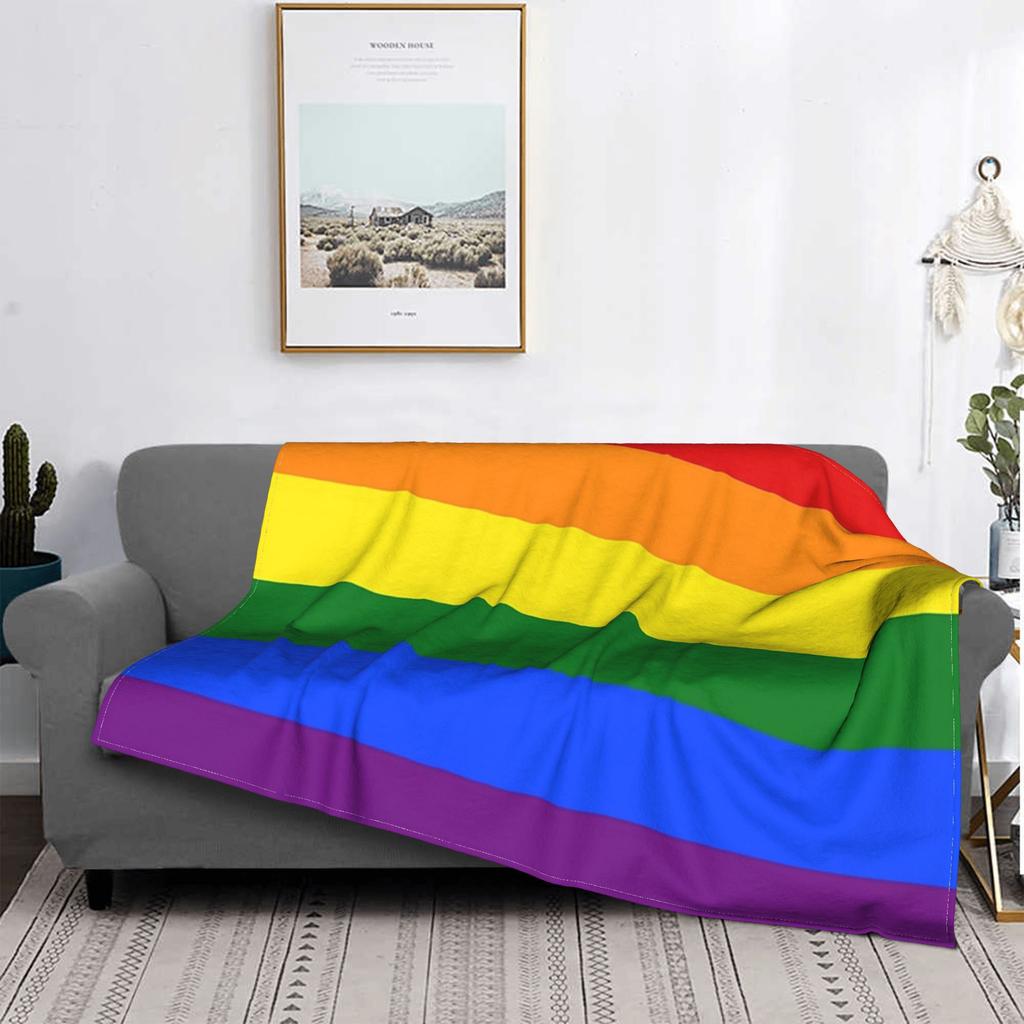 Gay Pride Rainbow Flag Blanket Super Soft Fleece Sofa Throw Blanket for Couch Bedding Outdoor Throws Bedspread Quilt
